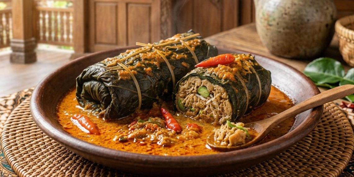 Resep Buntil Daun Singkong Dengan Isi Tempe Pedas dan Gurih
