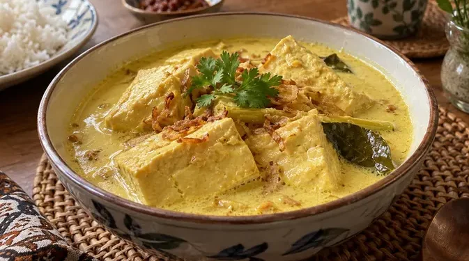 Resep Opor Tahu Kuah Kental yang Gurih dan Lembut Tanpa Pecah